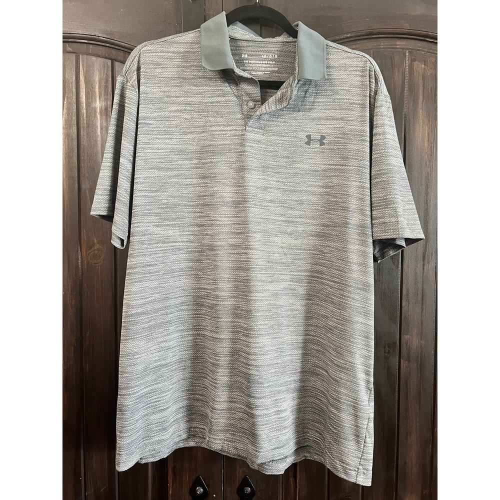 Gray Under Armour Performance Polo Size L